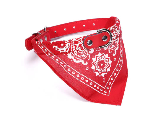 Small Pet Collar Adjustable Leather Scarf